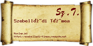 Szebellédi Tímea névjegykártya