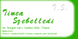 timea szebelledi business card