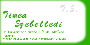 timea szebelledi business card